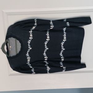 EUC Loft Navy Blue puff sleeve sweater XL